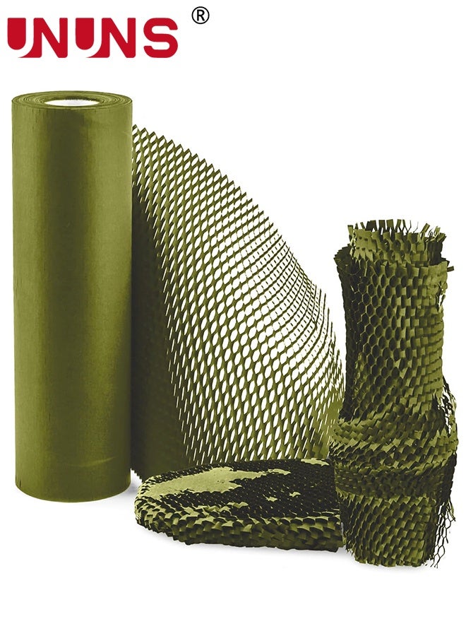 UNUNS Honeycomb Packing Paper,50cm x 18m Sustainable Alternative To Bubble Wrap For Moving Shipping Packing Roll,Eco Friendly Bubble Wrap Alternative Roll Kraft Paper Packing,Green - Image 1